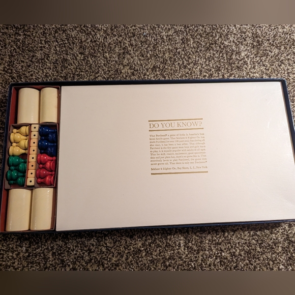 Vintage Parcheesi 1964 Board Game Gold Seal Edition Wooden Pieces Backgammon - Picture 4 of 7